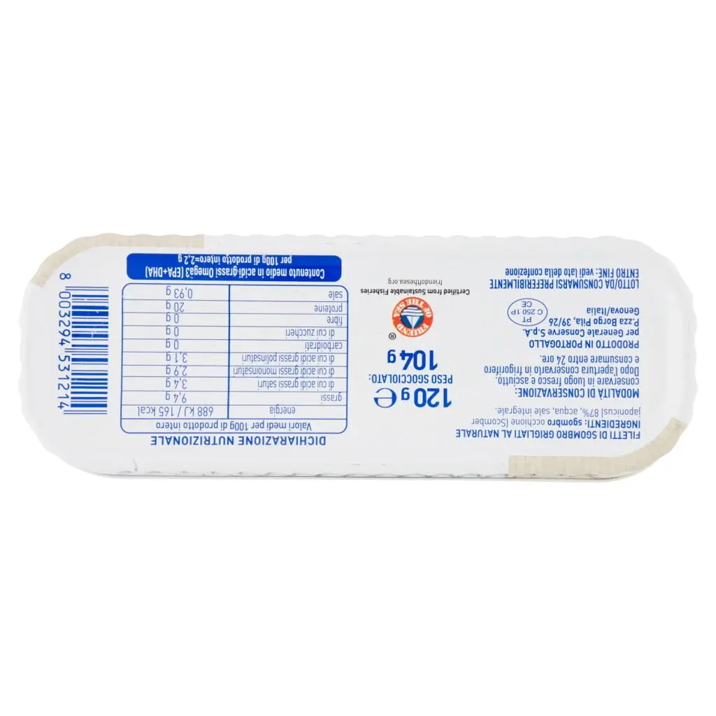 ASDOMAR FILETTI DI SGOMBRO GRIGLIATI AL NATURALE 120GR - immagine 3